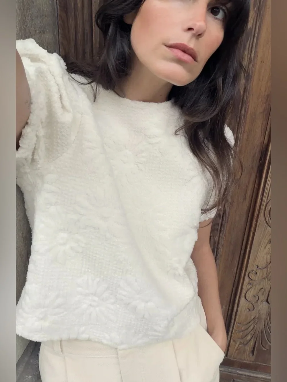 Zara top polyester elastic